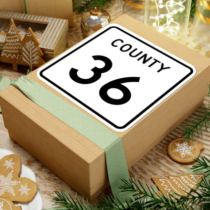 County 36 square (Minnesota) (Road Sign) STICKER Vinyl Kiss-Cut Decal