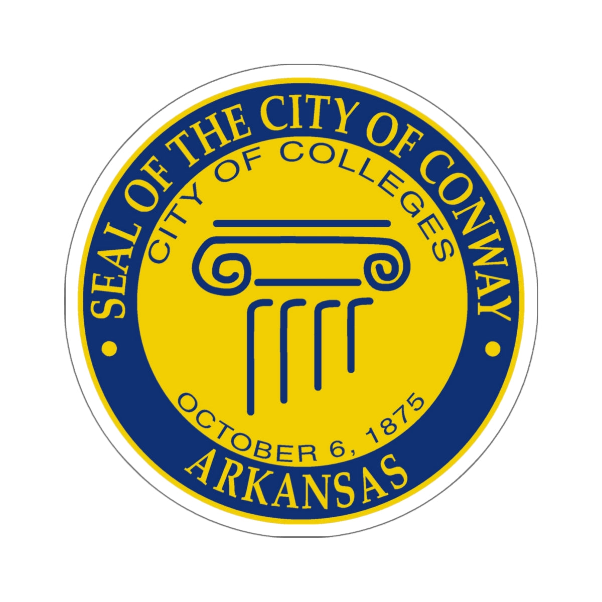 Seal of Conway Arkansas - STICKER Vinyl Kiss-Cut Decal