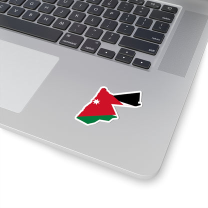 Flag-map of Jordan precise boundaries (Jordan) STICKER Vinyl Kiss-Cut Decal