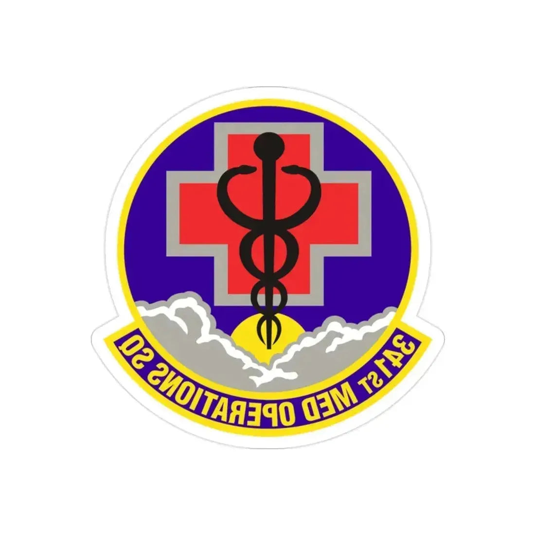 341st Medical Operations Squadron (U.S. Air Force) REVERSE PRINT Transparent Die-Cut STICKER 2 Inch Die-Cut Transparent - The Sticker Space