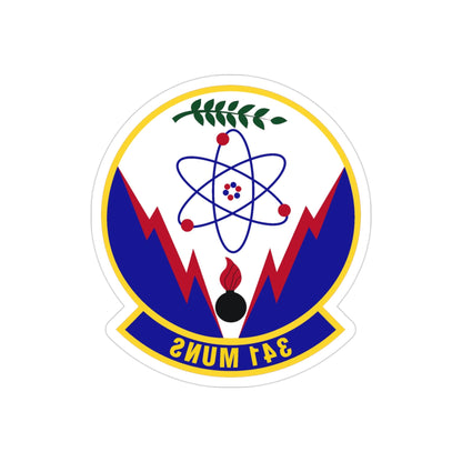 341st Munitions Squadron (U.S. Air Force) REVERSE PRINT Transparent STICKER-3" × 3"-The Sticker Space