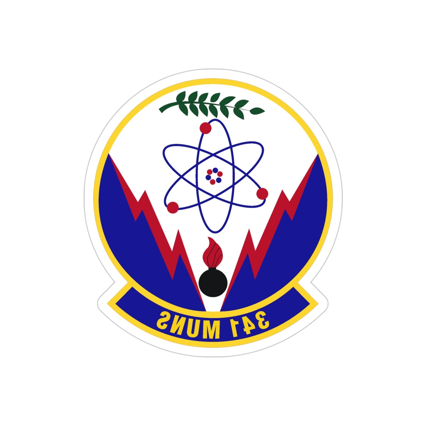 341st Munitions Squadron (U.S. Air Force) REVERSE PRINT Transparent STICKER-4" × 4"-The Sticker Space