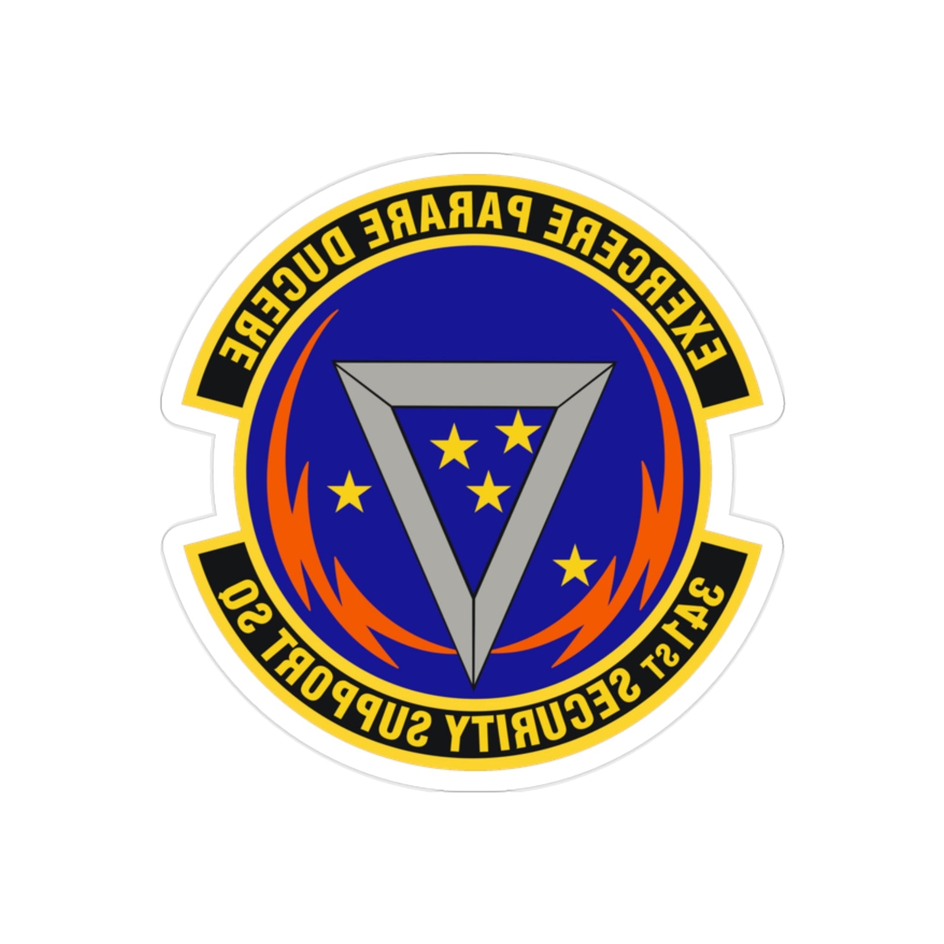 341st Security Support Squadron (U.S. Air Force) REVERSE PRINT Transparent STICKER-2" × 2"-The Sticker Space