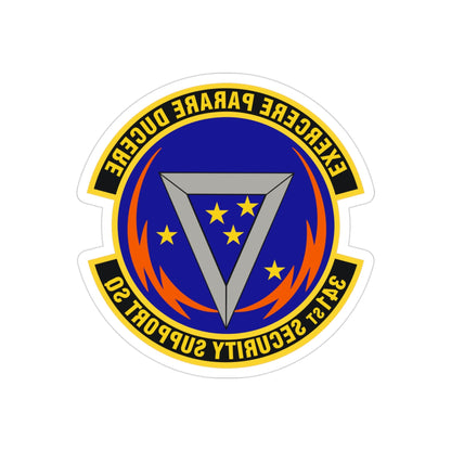 341st Security Support Squadron (U.S. Air Force) REVERSE PRINT Transparent STICKER-3" × 3"-The Sticker Space