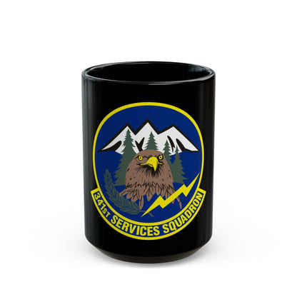 341st Services Squadron (U.S. Air Force) Black Coffee Mug-15oz-The Sticker Space