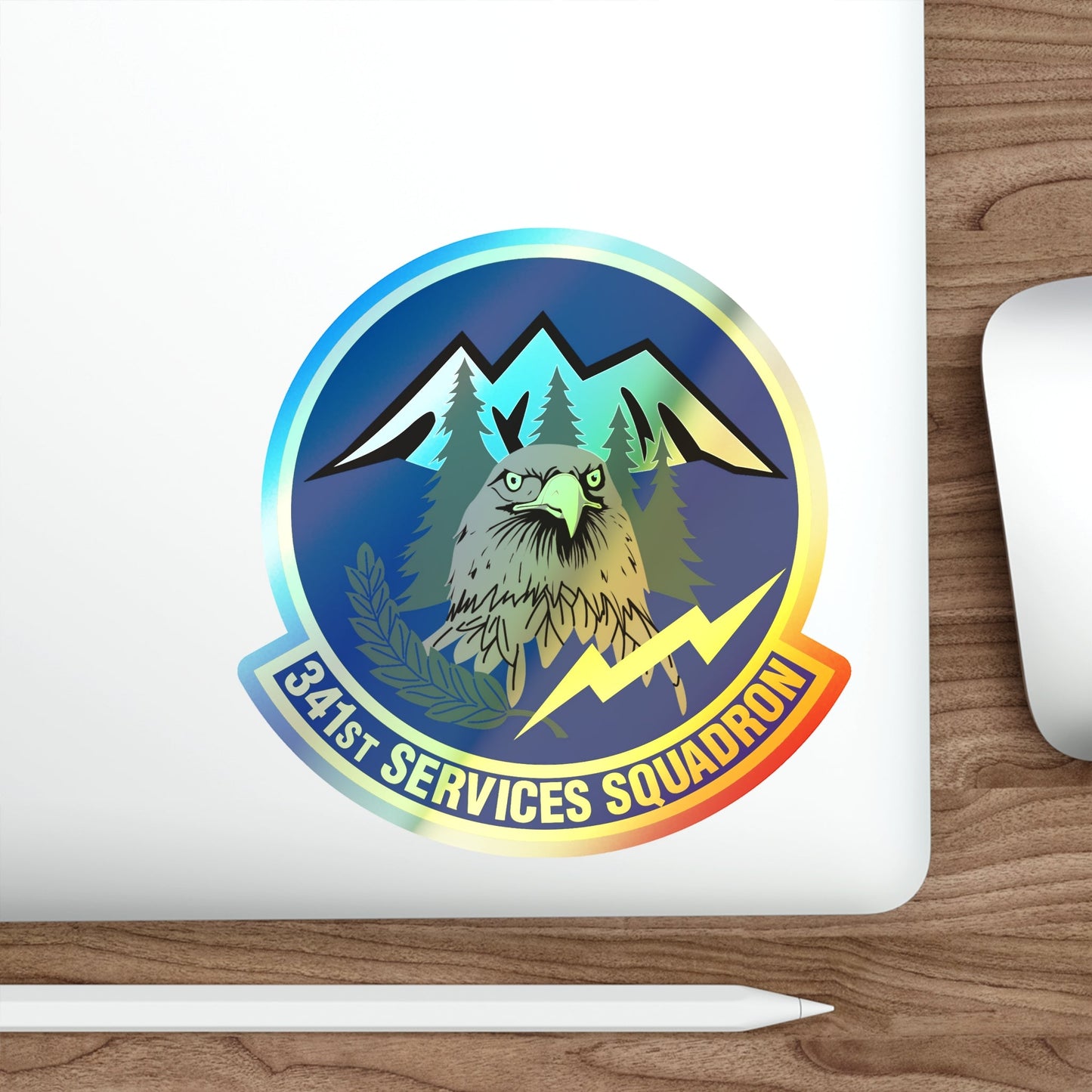 341st Services Squadron (U.S. Air Force) Holographic STICKER Die-Cut Vinyl Decal-The Sticker Space