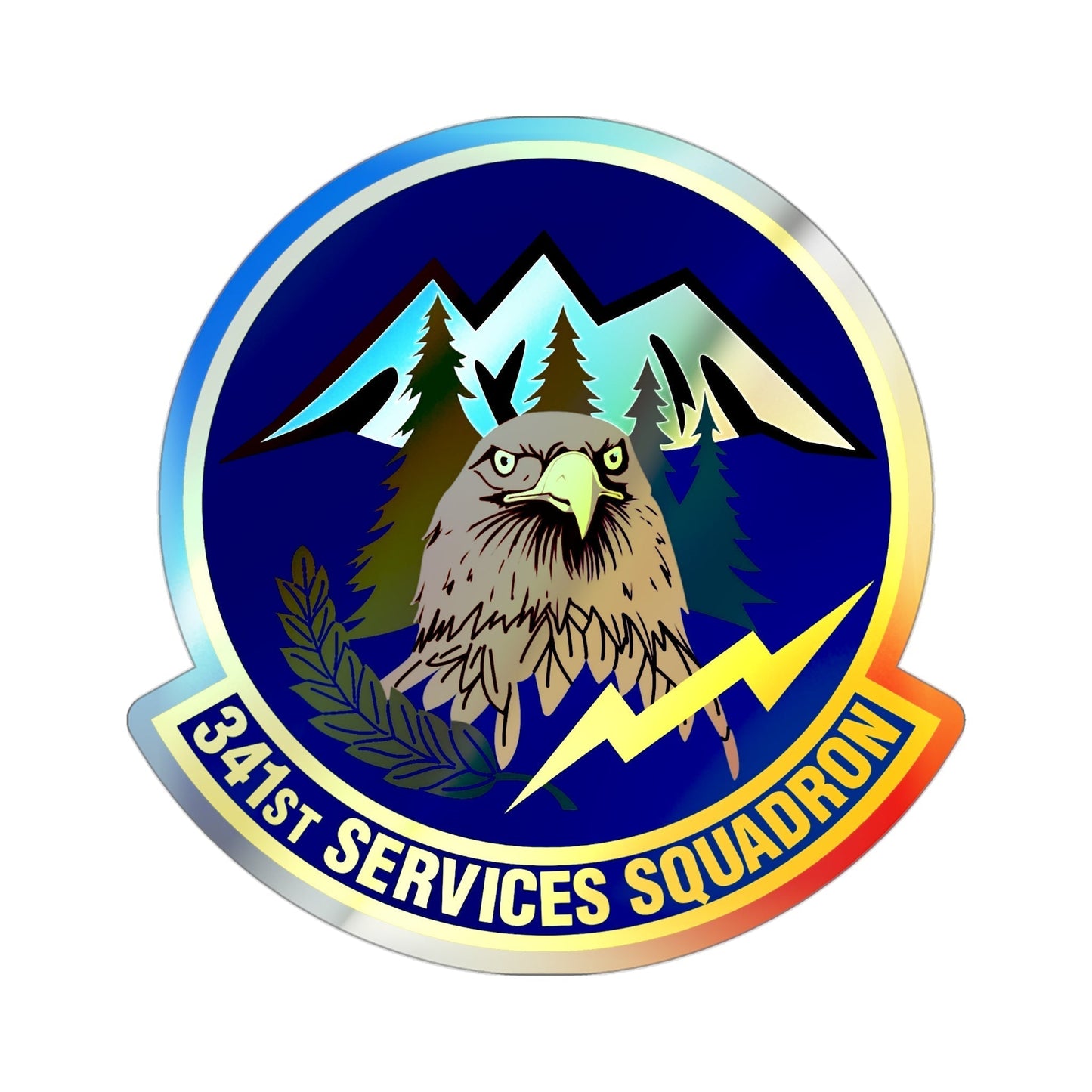 341st Services Squadron (U.S. Air Force) Holographic STICKER Die-Cut Vinyl Decal-3 Inch-The Sticker Space