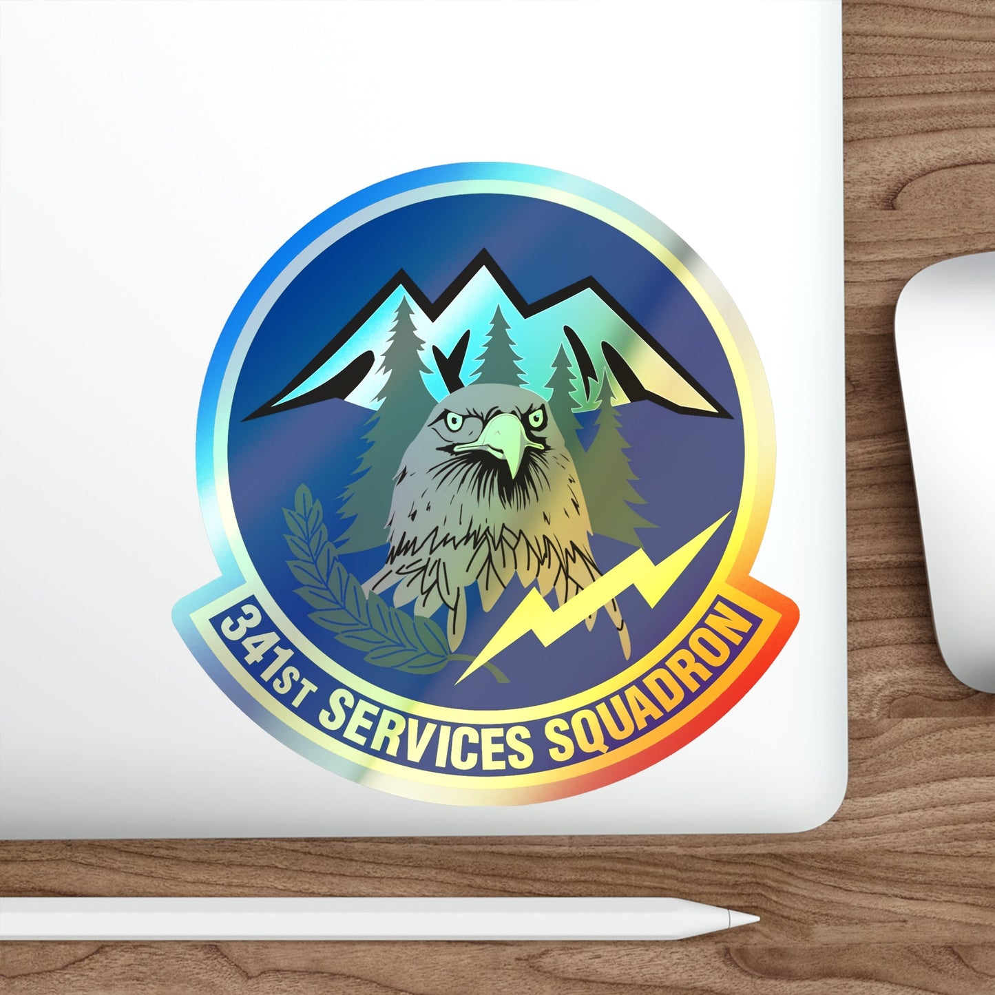 341st Services Squadron (U.S. Air Force) Holographic STICKER Die-Cut Vinyl Decal-The Sticker Space