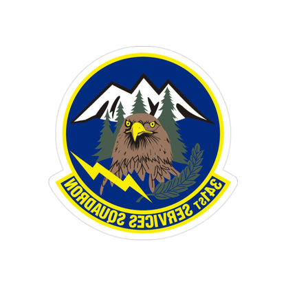 341st Services Squadron (U.S. Air Force) REVERSE PRINT Transparent STICKER-2" × 2"-The Sticker Space