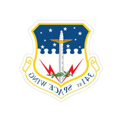 341st Space Wing (U.S. Air Force) REVERSE PRINT Transparent STICKER-3" × 3"-The Sticker Space