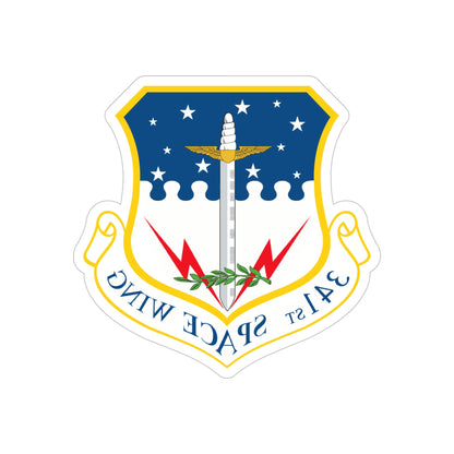 341st Space Wing (U.S. Air Force) REVERSE PRINT Transparent STICKER-5" × 5"-The Sticker Space