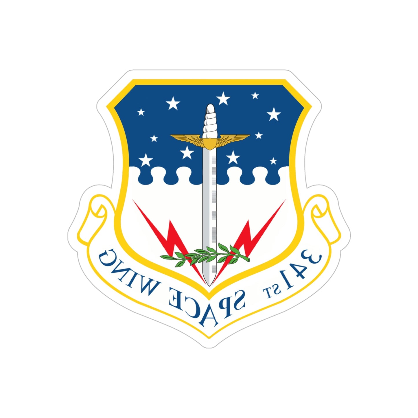 341st Space Wing (U.S. Air Force) REVERSE PRINT Transparent STICKER-6" × 6"-The Sticker Space