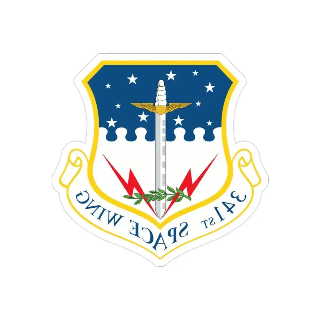 341st Space Wing (U.S. Air Force) REVERSE PRINT Transparent Die-Cut STICKER 2 Inch Die-Cut Transparent - The Sticker Space