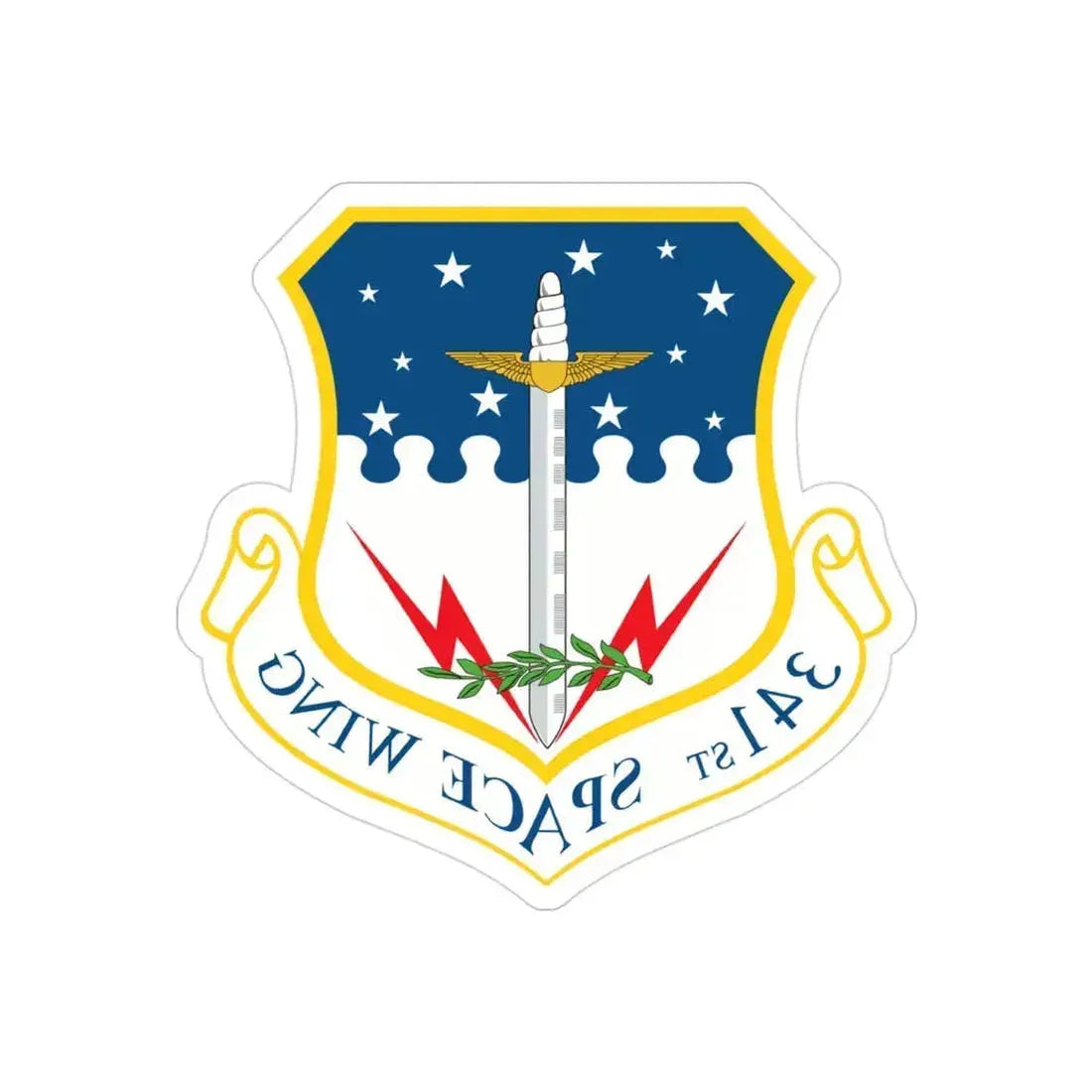 341st Space Wing (U.S. Air Force) REVERSE PRINT Transparent Die-Cut STICKER 3 Inch Die-Cut Transparent - The Sticker Space