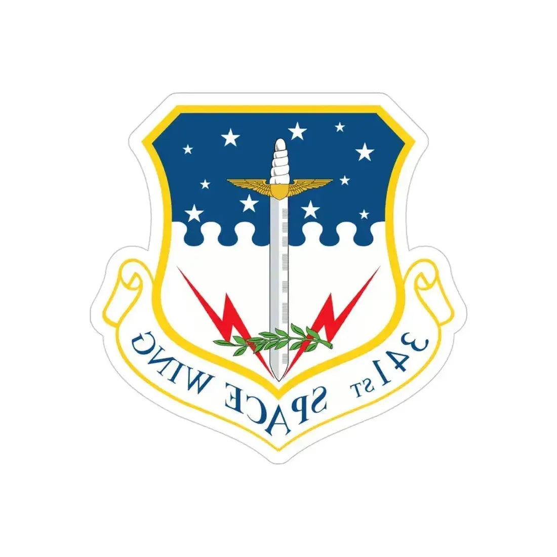 341st Space Wing (U.S. Air Force) REVERSE PRINT Transparent Die-Cut STICKER 4 Inch Die-Cut Transparent - The Sticker Space