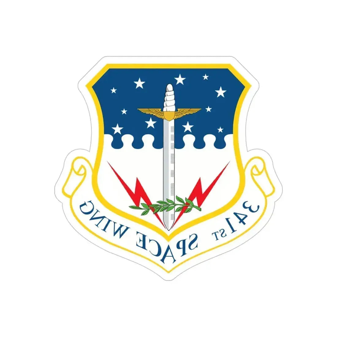 341st Space Wing (U.S. Air Force) REVERSE PRINT Transparent Die-Cut STICKER 5 Inch Die-Cut Transparent - The Sticker Space