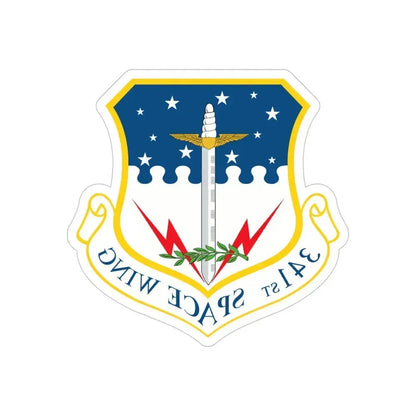 341st Space Wing (U.S. Air Force) REVERSE PRINT Transparent Die-Cut STICKER 5 Inch Die-Cut Transparent - The Sticker Space