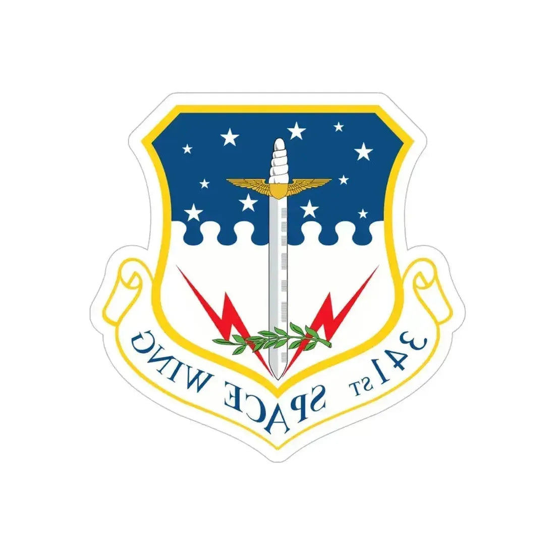 341st Space Wing (U.S. Air Force) REVERSE PRINT Transparent Die-Cut STICKER 6 Inch Die-Cut Transparent - The Sticker Space