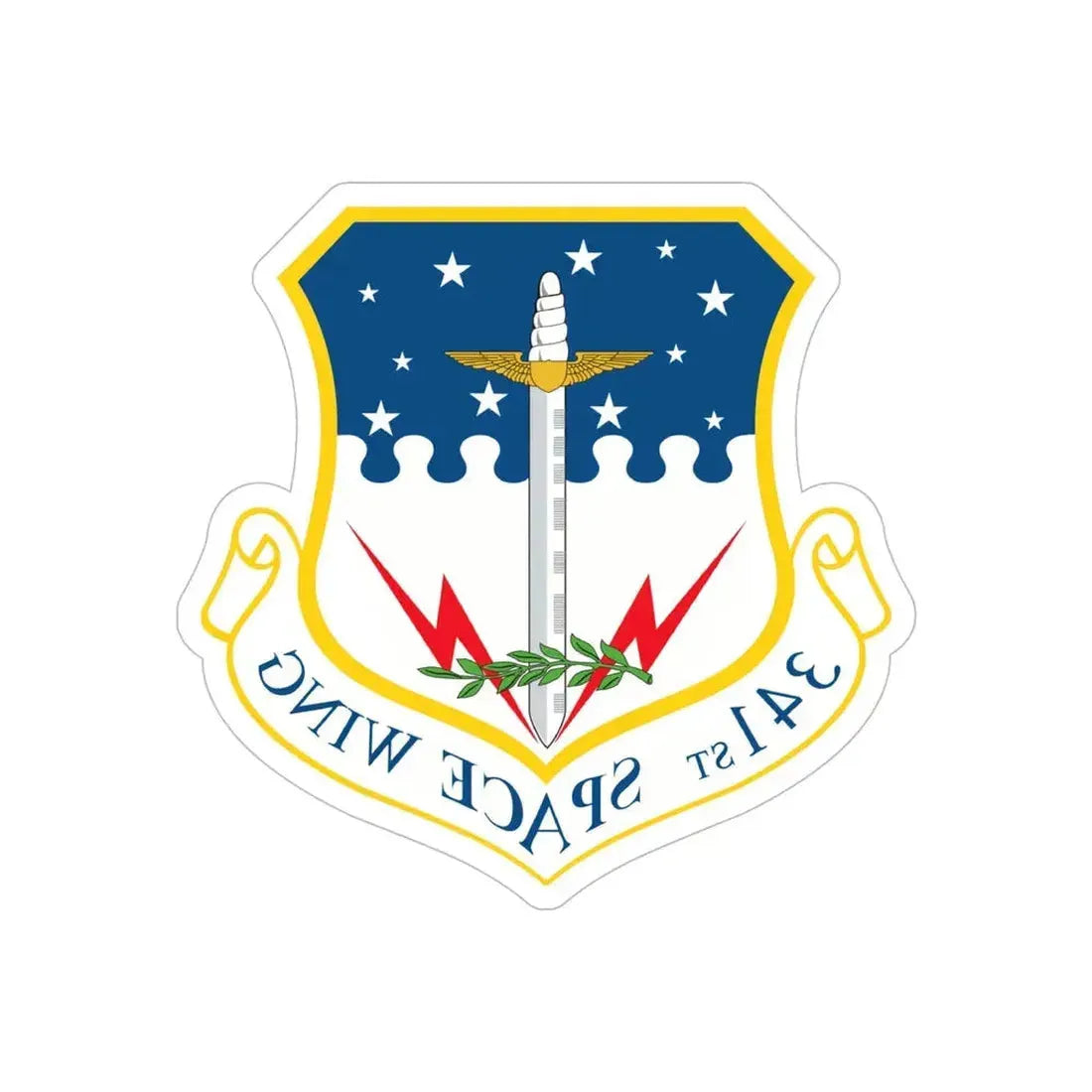 341st Space Wing (U.S. Air Force) REVERSE PRINT Transparent Die-Cut STICKER - The Sticker Space