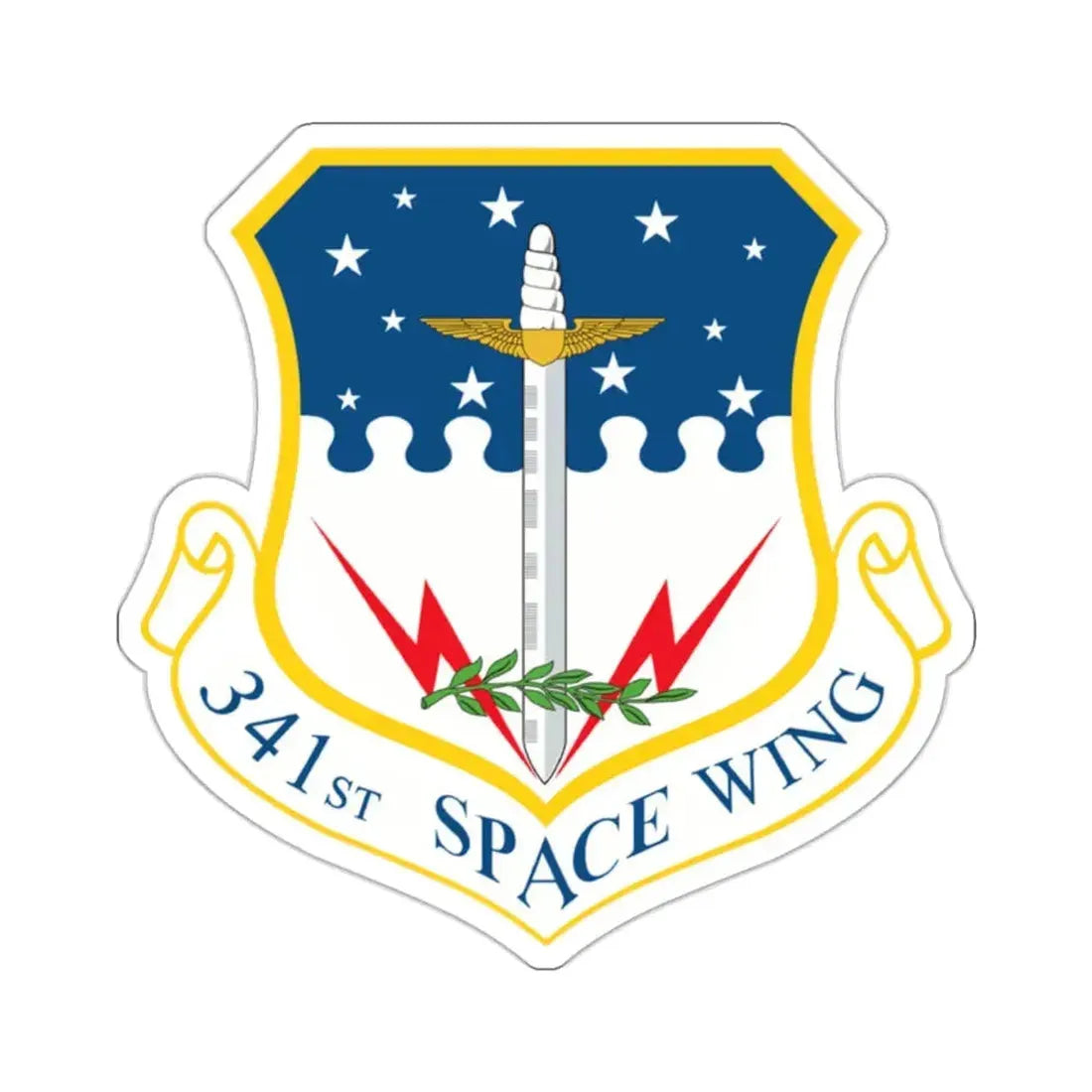 341st Space Wing (U.S. Air Force) STICKER Vinyl Kiss-Cut Decal 2 Inch White - The Sticker Space