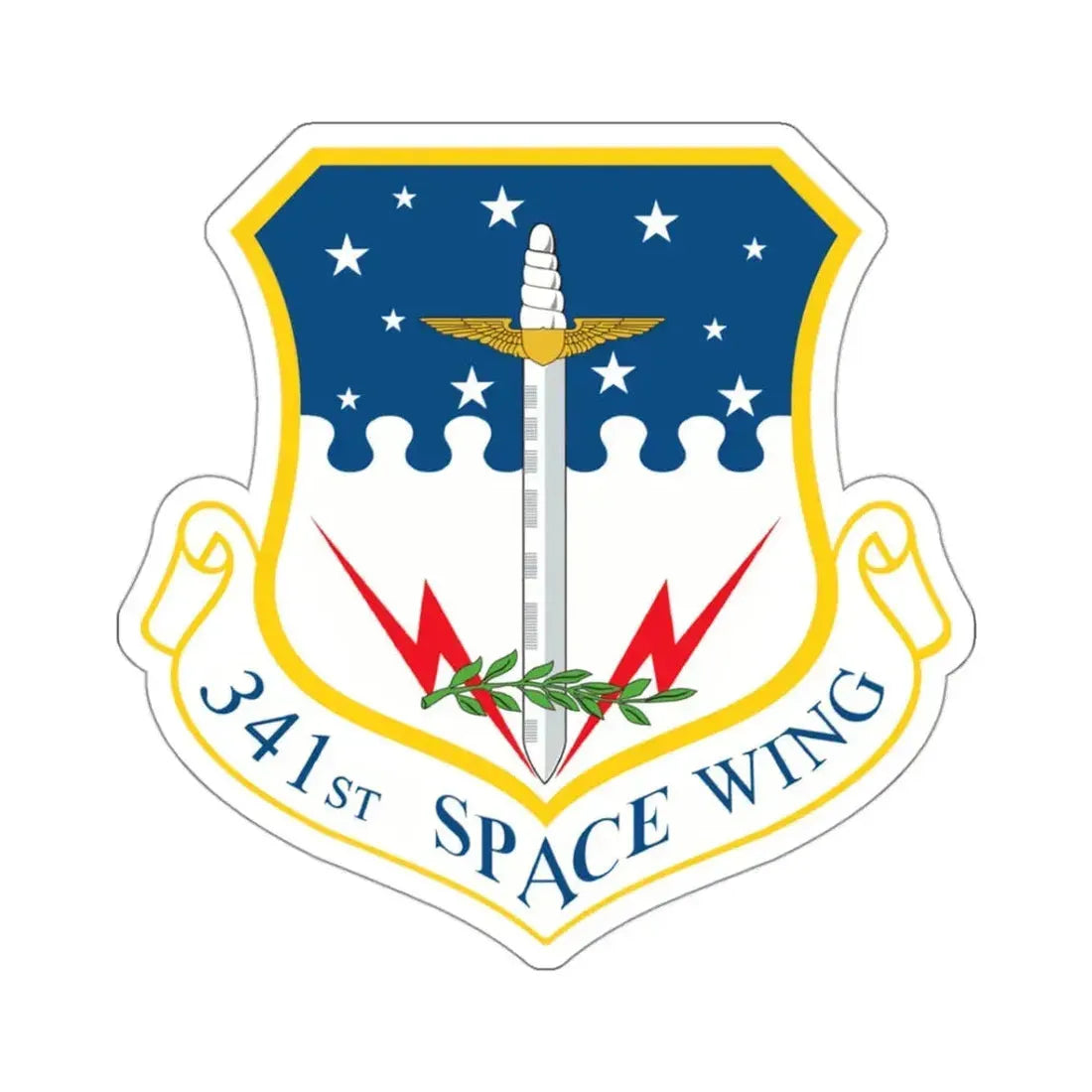 341st Space Wing (U.S. Air Force) STICKER Vinyl Kiss-Cut Decal 3 Inch White - The Sticker Space
