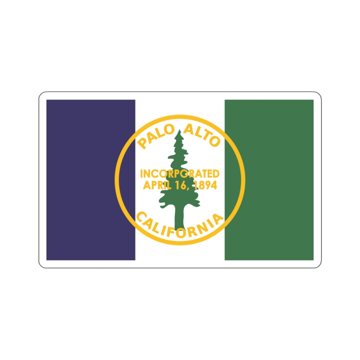 Flag of Palo Alto, California - STICKER Vinyl Kiss-Cut Decal