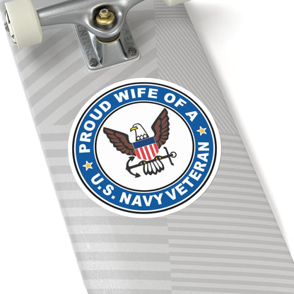 US Navy Veteran Proud Wife (U.S. Navy) STICKER Vinyl Kiss-Cut Decal