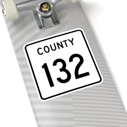 County 132 square (Minnesota) (Road Sign) STICKER Vinyl Kiss-Cut Decal