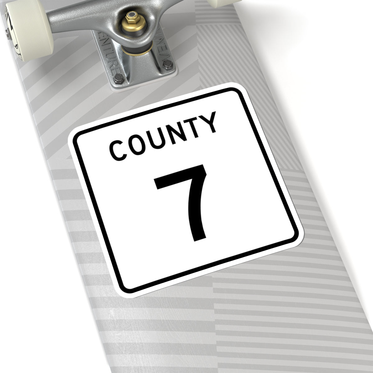 County 7 square (Minnesota) (Road Sign) STICKER Vinyl Kiss-Cut Decal
