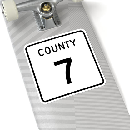 County 7 square (Minnesota) (Road Sign) STICKER Vinyl Kiss-Cut Decal