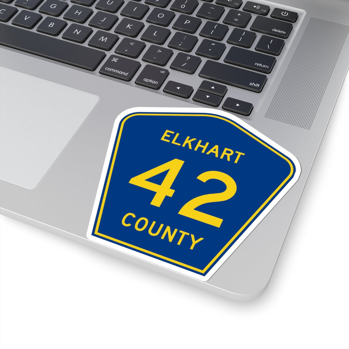 Elkhart County Road 42 IN (Indiana) (Road Sign) STICKER Vinyl Kiss-Cut Decal