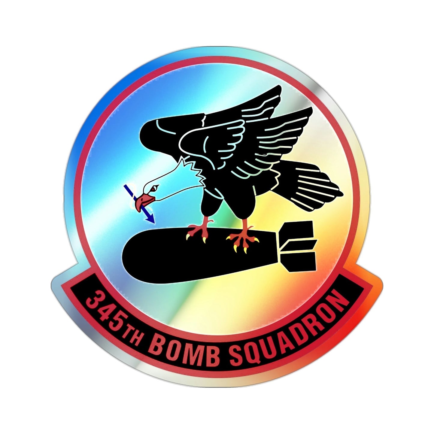 345 Bomb Squadron AFRC (U.S. Air Force) Holographic STICKER Die-Cut Vinyl Decal-2 Inch-The Sticker Space