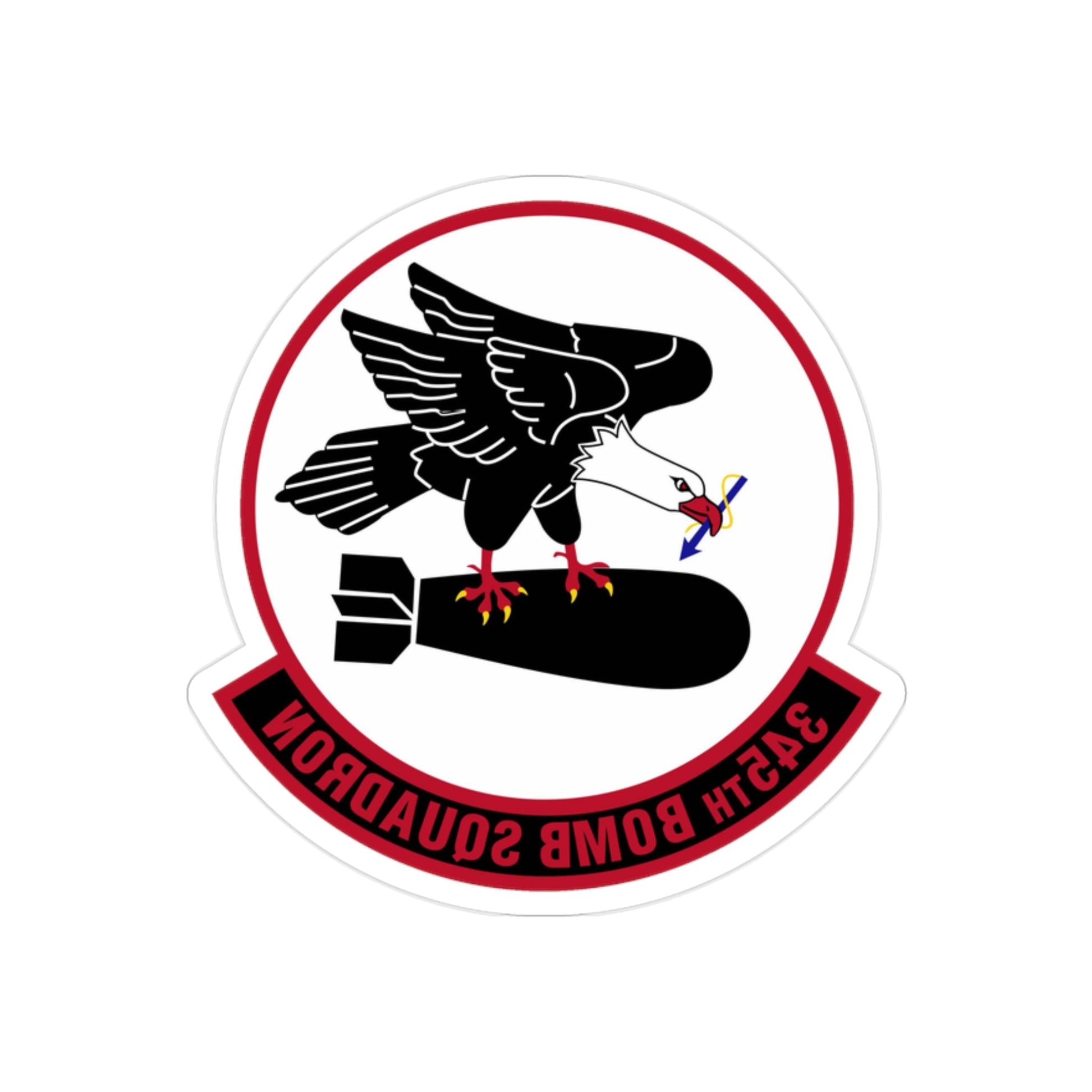 345 Bomb Squadron AFRC (U.S. Air Force) REVERSE PRINT Transparent STICKER-2" × 2"-The Sticker Space