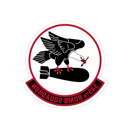 345 Bomb Squadron AFRC (U.S. Air Force) REVERSE PRINT Transparent STICKER-3" × 3"-The Sticker Space