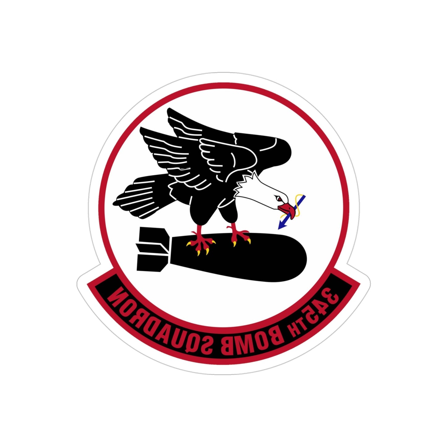 345 Bomb Squadron AFRC (U.S. Air Force) REVERSE PRINT Transparent STICKER-4" × 4"-The Sticker Space