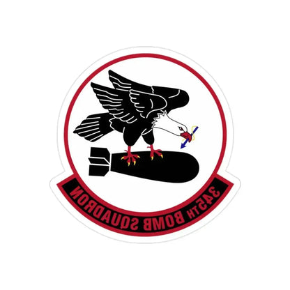 345 Bomb Squadron AFRC (U.S. Air Force) REVERSE PRINT Transparent Die-Cut STICKER 2 Inch Die-Cut Transparent - The Sticker Space