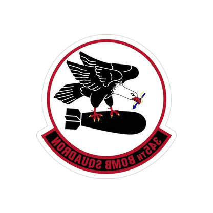 345 Bomb Squadron AFRC (U.S. Air Force) REVERSE PRINT Transparent Die-Cut STICKER 3 Inch Die-Cut Transparent - The Sticker Space