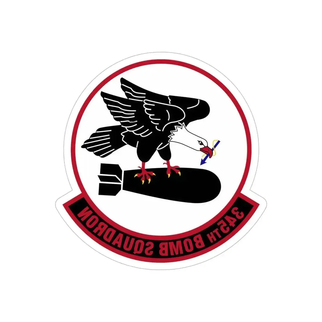 345 Bomb Squadron AFRC (U.S. Air Force) REVERSE PRINT Transparent Die-Cut STICKER 6 Inch Die-Cut Transparent - The Sticker Space