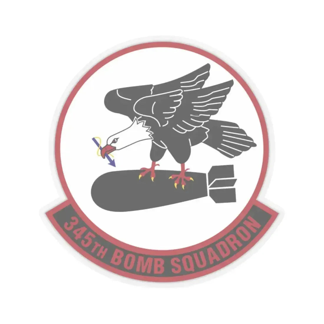 345 Bomb Squadron AFRC (U.S. Air Force) STICKER Vinyl Kiss-Cut Decal 2 Inch Transparent - The Sticker Space