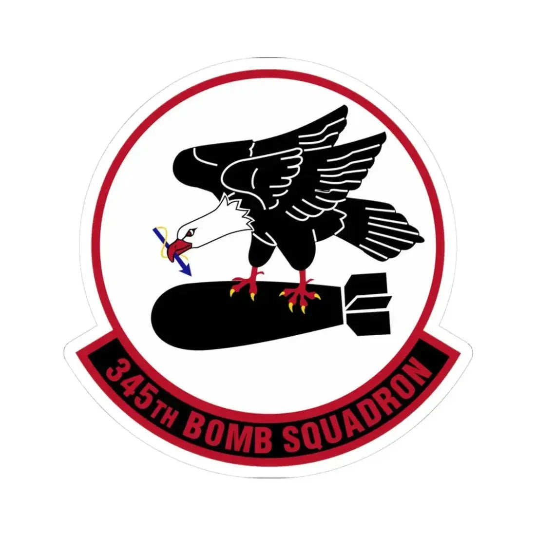 345 Bomb Squadron AFRC (U.S. Air Force) STICKER Vinyl Kiss-Cut Decal 3 Inch White - The Sticker Space