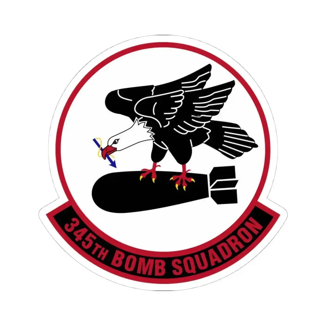 345 Bomb Squadron AFRC (U.S. Air Force) STICKER Vinyl Kiss-Cut Decal 4 Inch White - The Sticker Space
