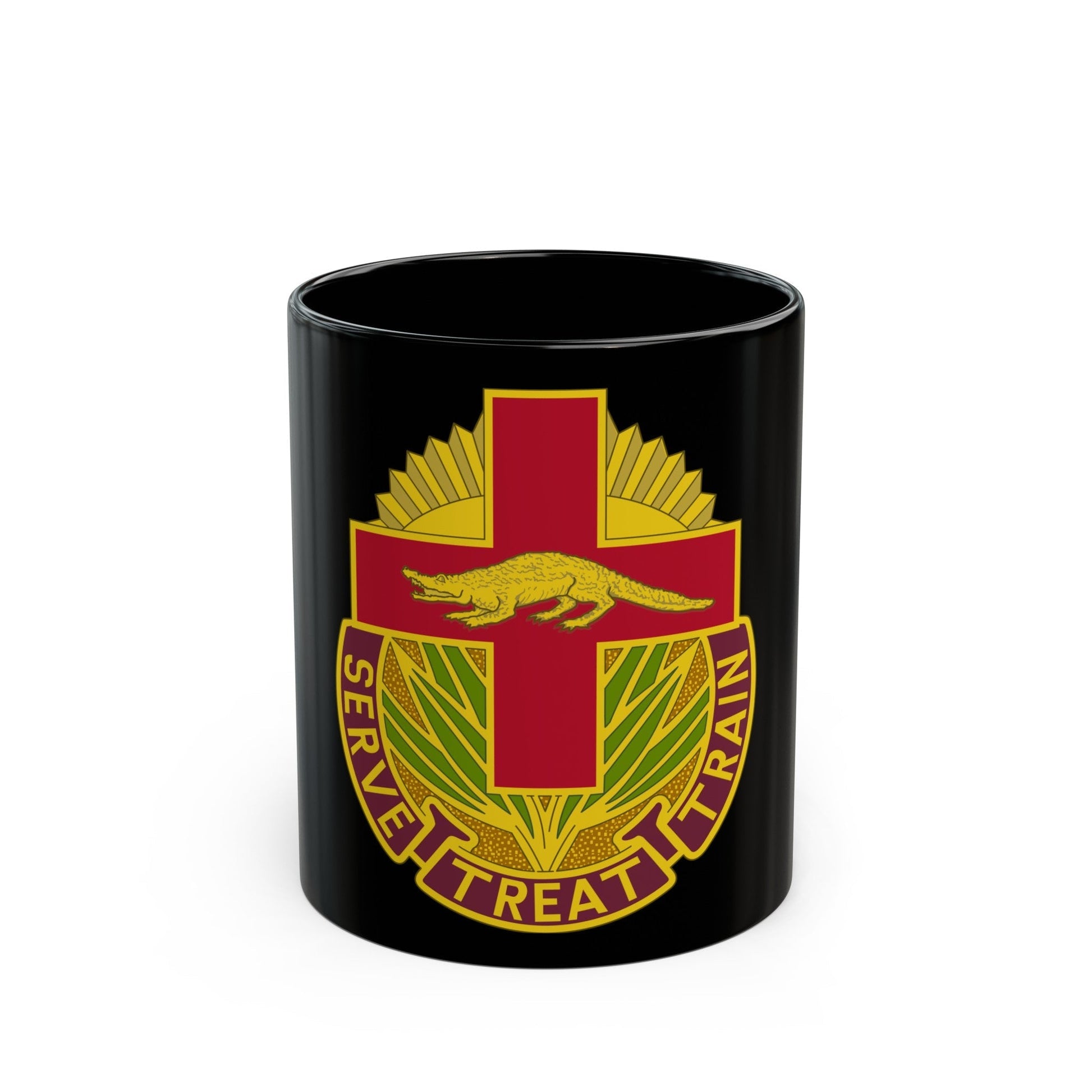 345 Field Hospital (U.S. Army) Black Coffee Mug-11oz-The Sticker Space