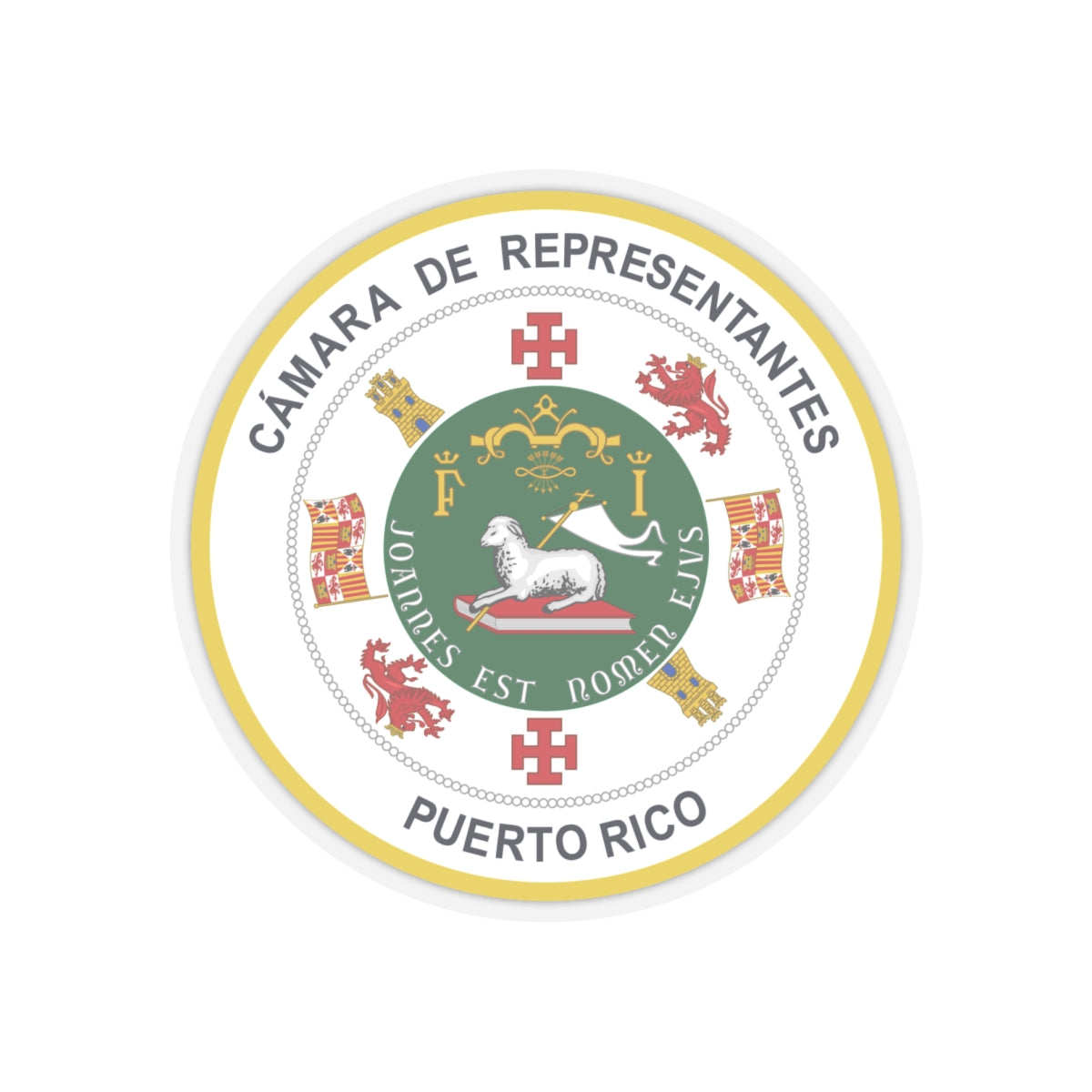 Seal of Puerto Rico House of Representatives - STICKER Vinyl Kiss-Cut Decal