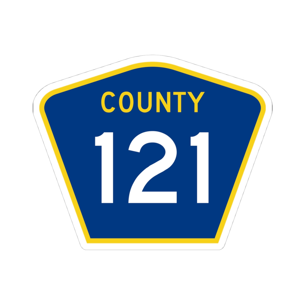 County 121 MN (Minnesota) (Road Sign) STICKER Vinyl Kiss-Cut Decal
