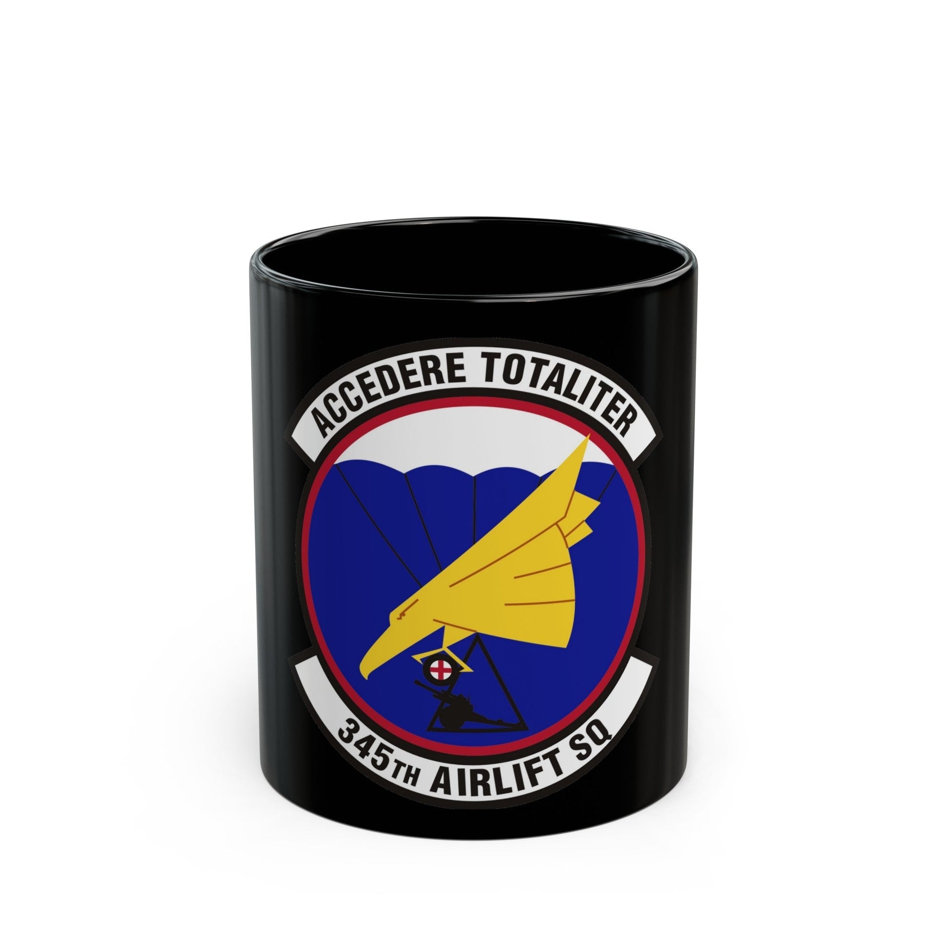 345th Airlift Squadron (U.S. Air Force) Black Coffee Mug-11oz-The Sticker Space