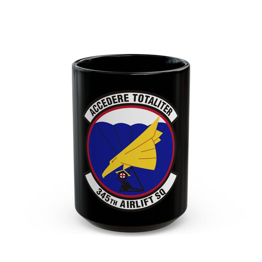 345th Airlift Squadron (U.S. Air Force) Black Coffee Mug-15oz-The Sticker Space