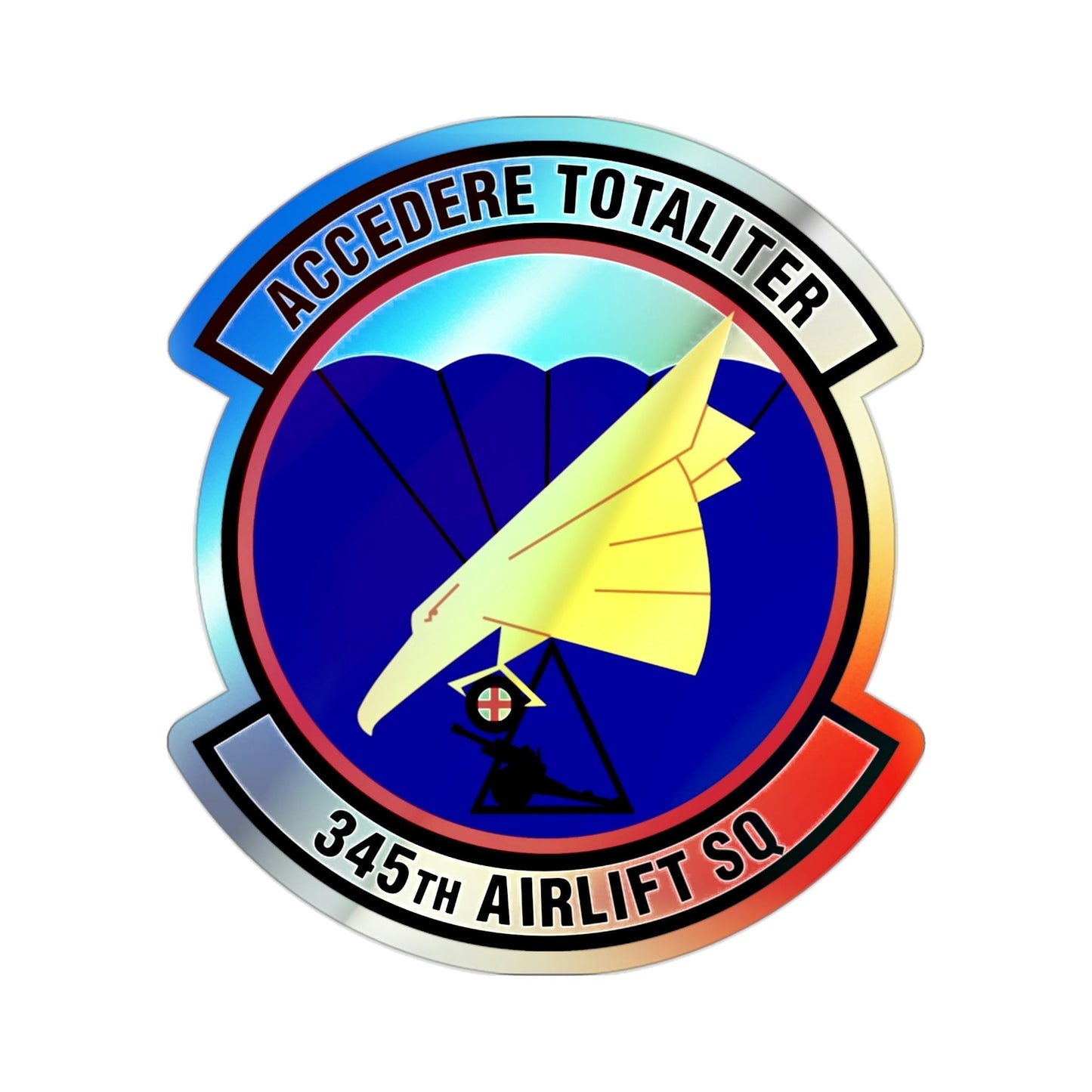 345th Airlift Squadron (U.S. Air Force) Holographic STICKER Die-Cut Vinyl Decal-2 Inch-The Sticker Space