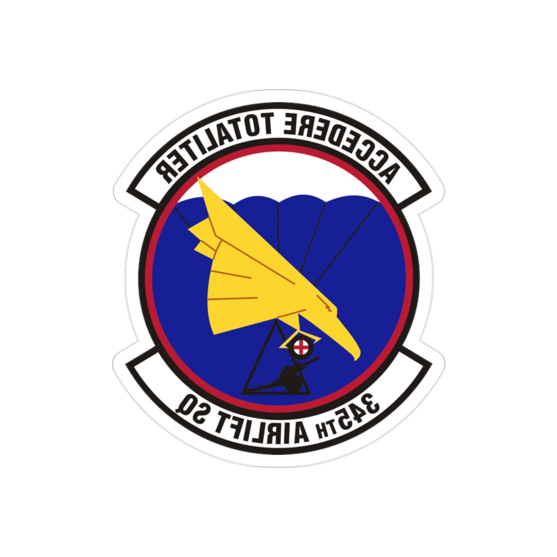 345th Airlift Squadron (U.S. Air Force) REVERSE PRINT Transparent STICKER-2" × 2"-The Sticker Space