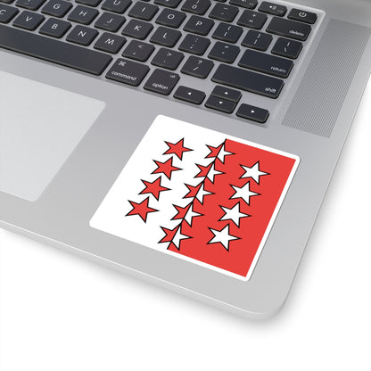 Flag of Canton of Valais (Switzerland) STICKER Vinyl Kiss-Cut Decal