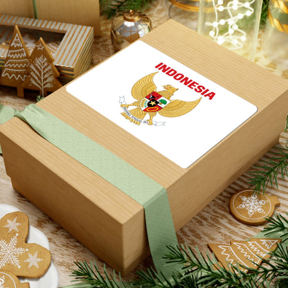 Indonesia coat of arms with name (Indonesia) STICKER Vinyl Kiss-Cut Decal